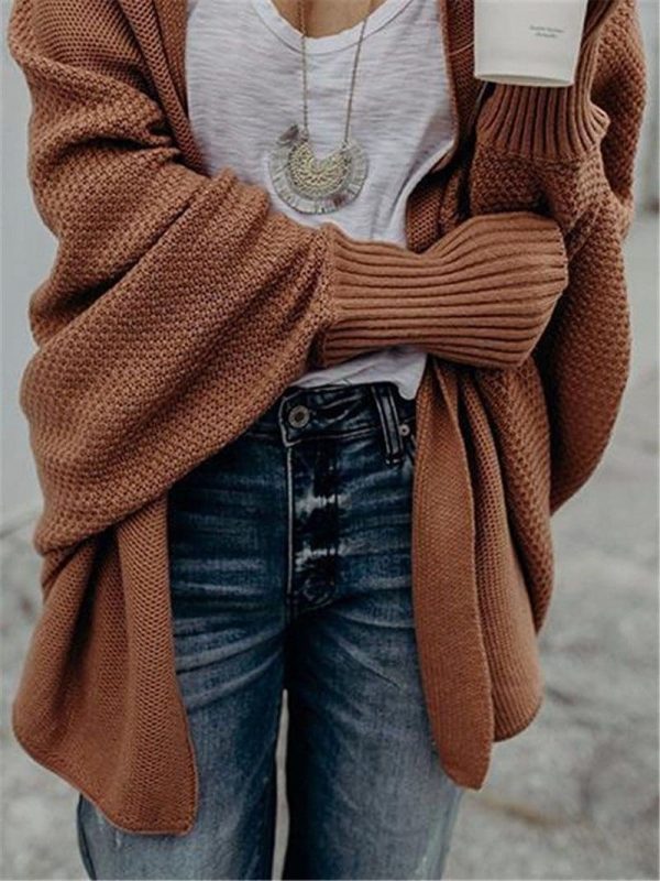 The Best Autumn winter women cardigan batwing sleeve casual coat clothes Online - Takalr