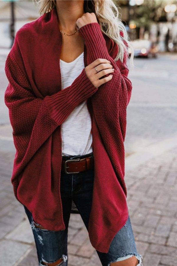 The Best Autumn winter women cardigan batwing sleeve casual coat clothes Online - Takalr