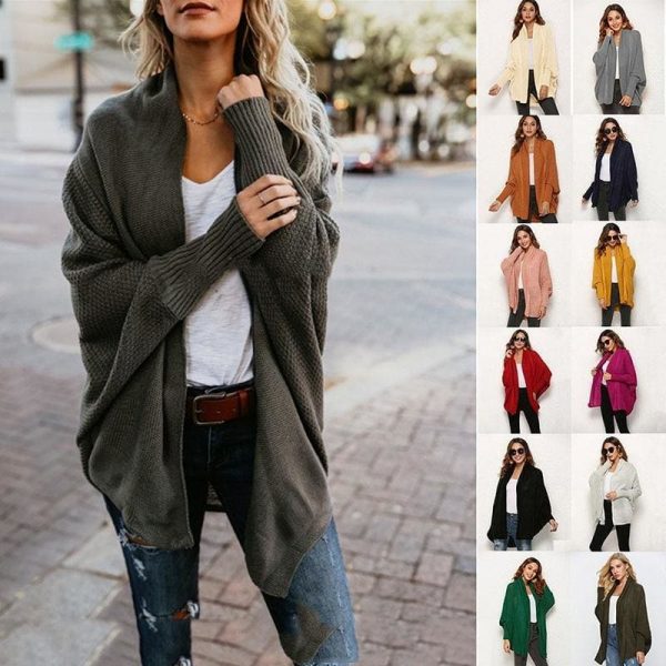 The Best Autumn winter women cardigan batwing sleeve casual coat clothes Online - Takalr