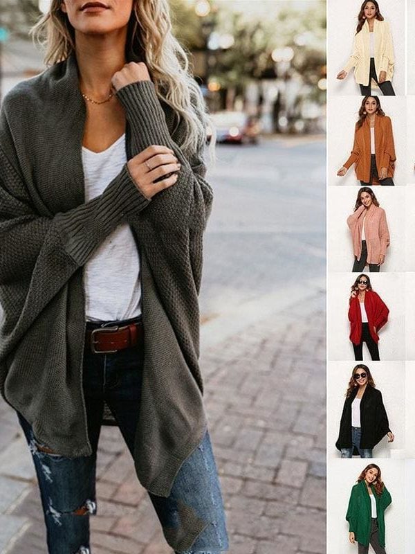 The Best Autumn winter women cardigan batwing sleeve casual coat clothes Online - Takalr