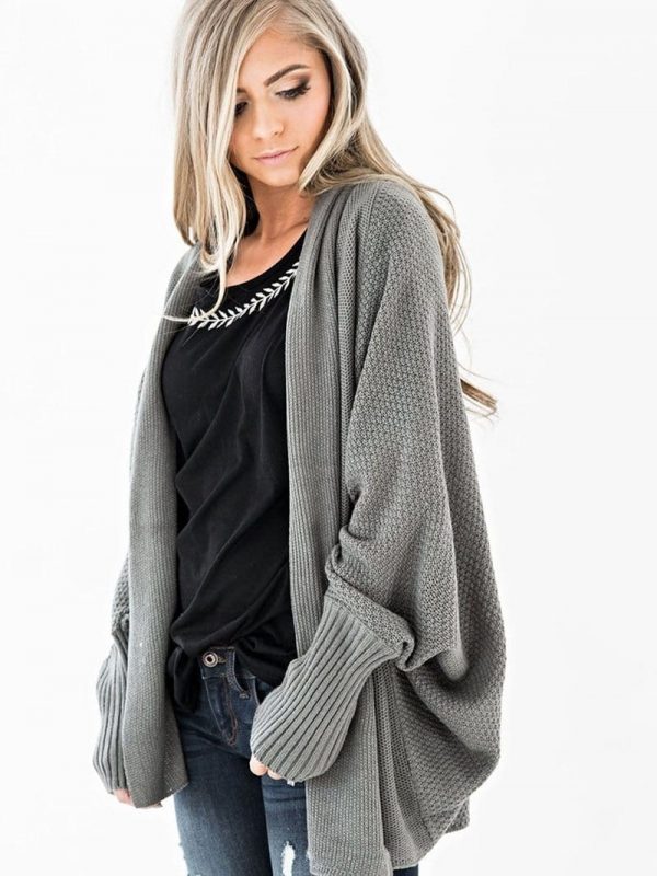 The Best Autumn winter women cardigan batwing sleeve casual coat clothes Online - Takalr