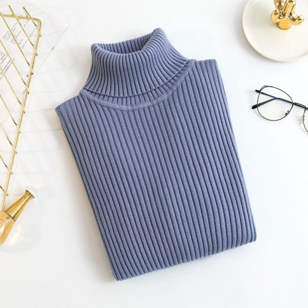 The Best Autumn winter Women Knitted Turtleneck Sweater Soft Elasticity Pullovers Online - Takalr