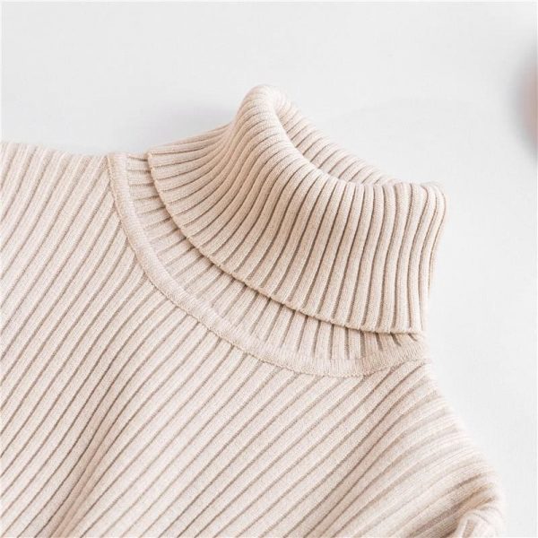 The Best Autumn winter Women Knitted Turtleneck Sweater Soft Elasticity Pullovers Online - Takalr