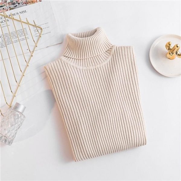 The Best Autumn winter Women Knitted Turtleneck Sweater Soft Elasticity Pullovers Online - Takalr