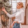 The Best Autumn winter Women Knitted Turtleneck Sweater Soft Elasticity Pullovers Online - Takalr