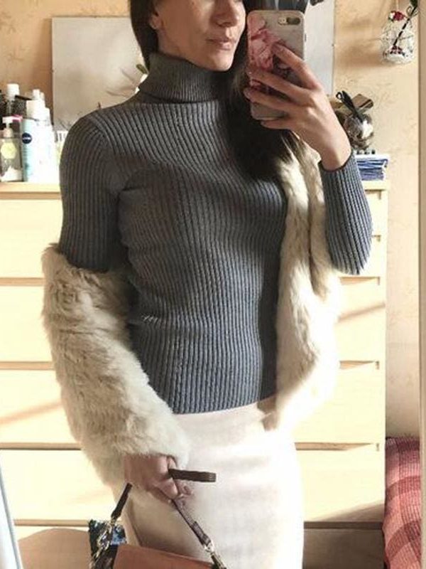 The Best Autumn winter Women Knitted Turtleneck Sweater Soft Elasticity Pullovers Online - Takalr