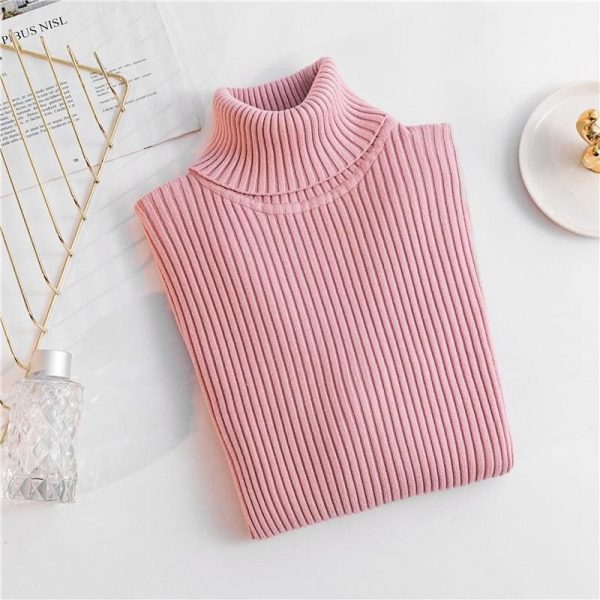 The Best Autumn winter Women Knitted Turtleneck Sweater Soft Elasticity Pullovers Online - Takalr