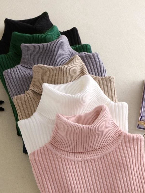 The Best Autumn winter Women Knitted Turtleneck Sweater Soft Elasticity Pullovers Online - Takalr