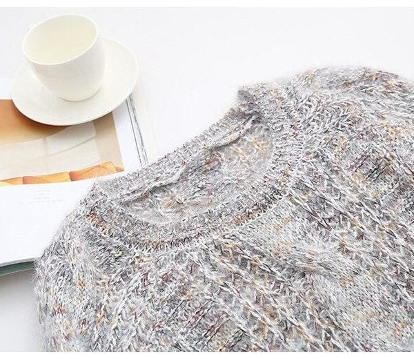 The Best Autumn Winter Women's Knitted Sweater Puff Sleeve Mohair Short Sweaters Online - Takalr