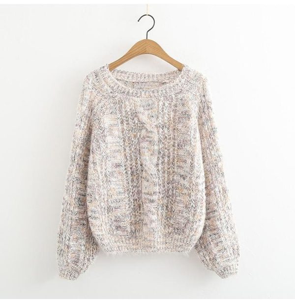 The Best Autumn Winter Women's Knitted Sweater Puff Sleeve Mohair Short Sweaters Online - Takalr