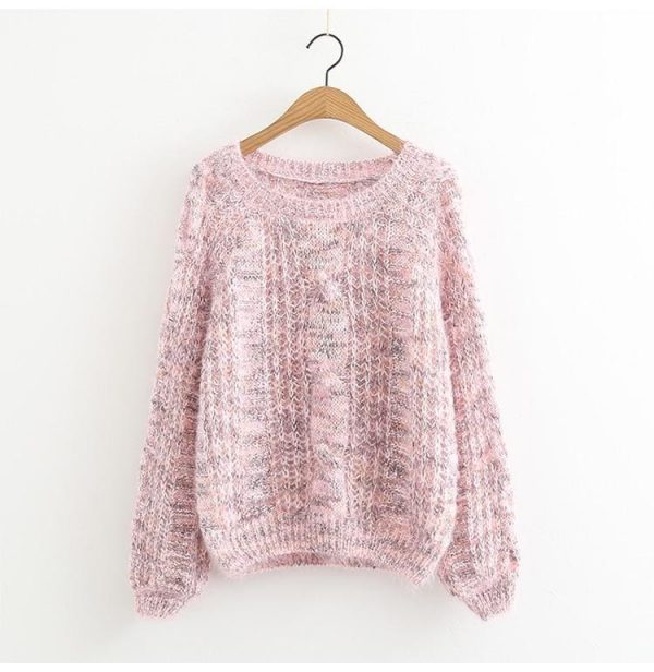 The Best Autumn Winter Women's Knitted Sweater Puff Sleeve Mohair Short Sweaters Online - Takalr