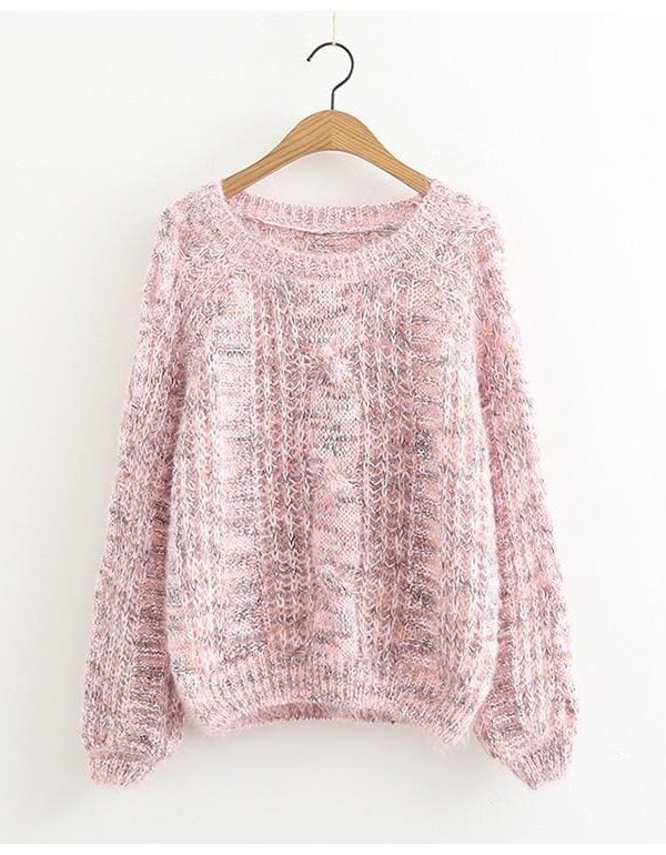 The Best Autumn Winter Women's Knitted Sweater Puff Sleeve Mohair Short Sweaters Online - Takalr