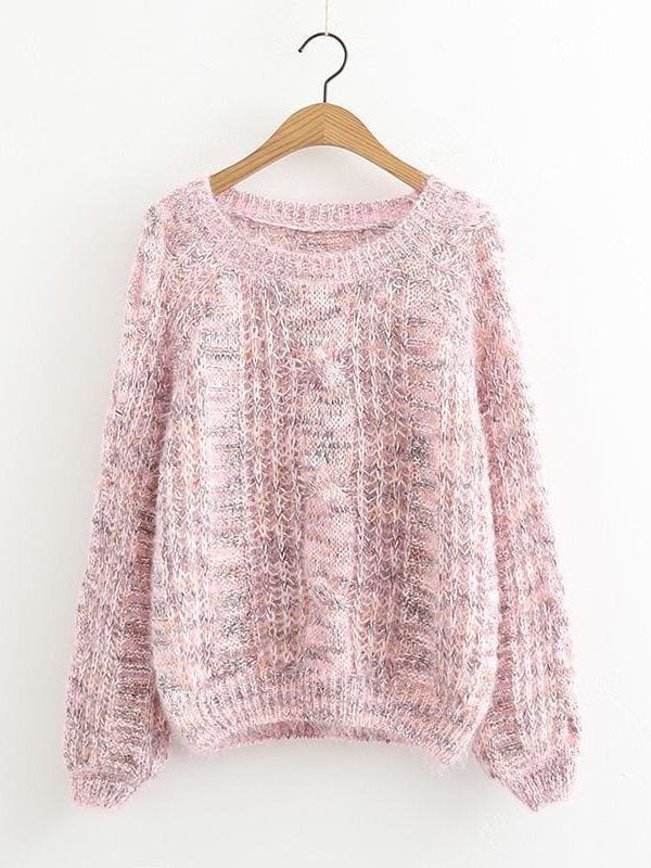 The Best Autumn Winter Women's Knitted Sweater Puff Sleeve Mohair Short Sweaters Online - Takalr