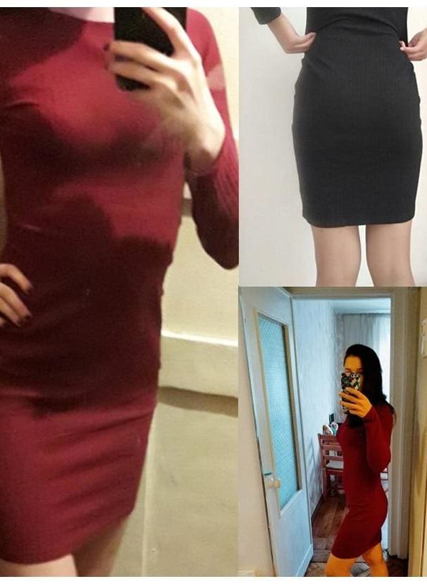 The Best Autumn Women Bodycon Sheath Dress Knitted Cotton Long Sleeve Dresses Online - Takalr