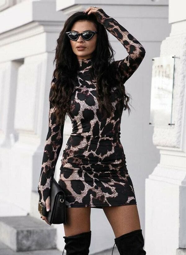 The Best Autumn Women Dress Sexy Long Sleeve Stretch Package Hip Bodycon Mini Dress Party Club Ladies Casual Dress Streetwear Online - Takalr