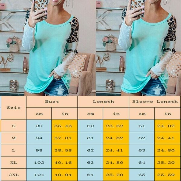 The Best Autumn Women Leopard Print Top Ladies Round Neck Long Sleeve Pullover Sweatshirt Fashion Blouse Loose Shirt Online - Takalr