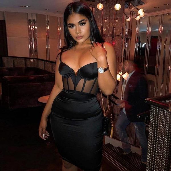 The Best Bandage Dress 2019 New Arrivals Mesh Insert Women Bandage Dress Online - Takalr