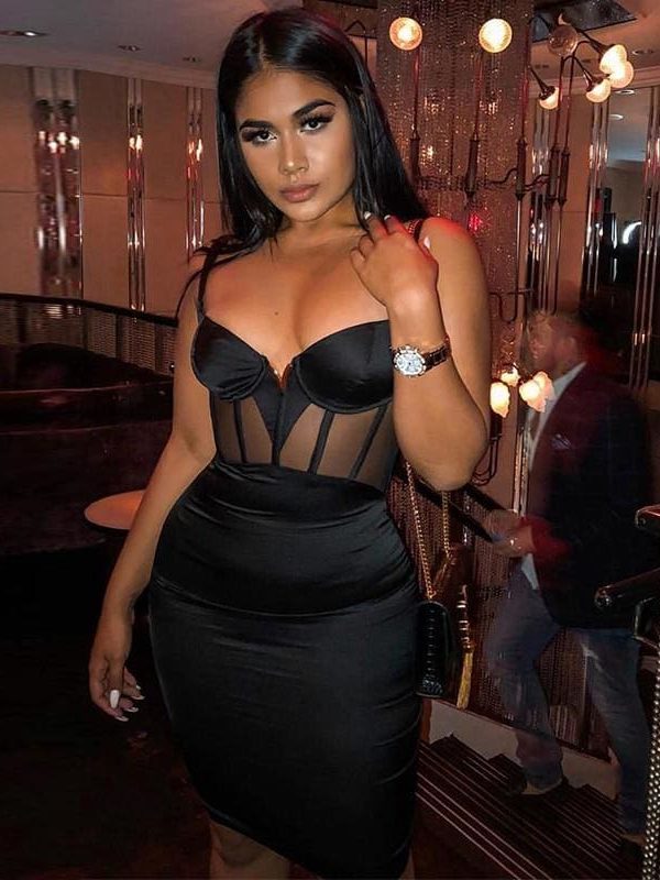 The Best Bandage Dress 2019 New Arrivals Mesh Insert Women Bandage Dress Online - Takalr