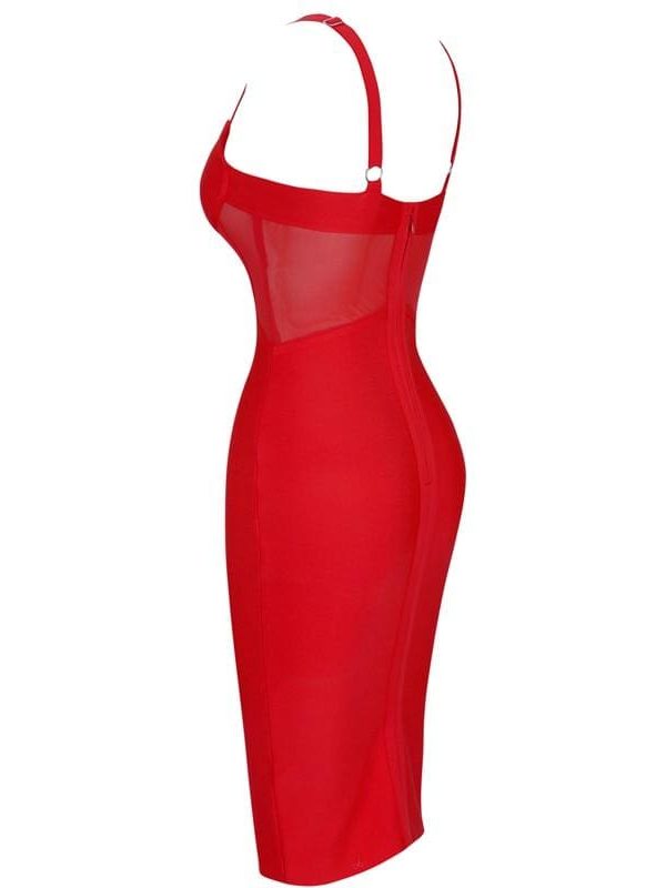 The Best Bandage Dress 2019 New Arrivals Mesh Insert Women Bandage Dress Online - Takalr