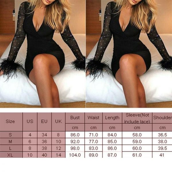 The Best Bandage Evening Party Club Bodycon Dress Mini Women Casual Long Sleeve Black Slim Pencil Dresses Casual Female Party Club Dress Online - Takalr