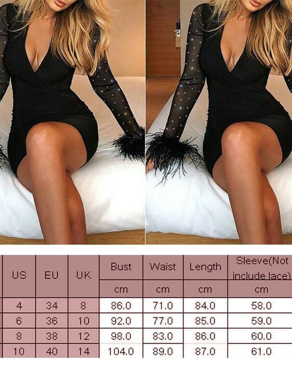 The Best Bandage Evening Party Club Bodycon Dress Mini Women Casual Long Sleeve Black Slim Pencil Dresses Casual Female Party Club Dress Online - Takalr