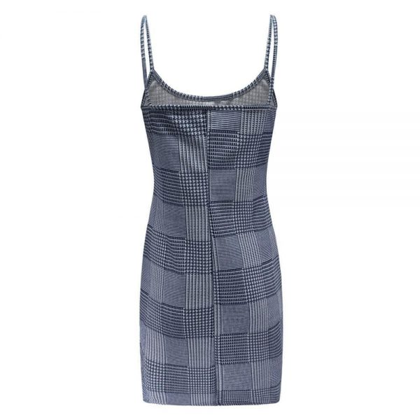 The Best Best Sale Plaid Spaghetti Strap Mini Bodycon Dress Women Wear Online - Takalr