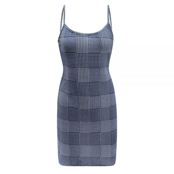 The Best Best Sale Plaid Spaghetti Strap Mini Bodycon Dress Women Wear Online - Takalr