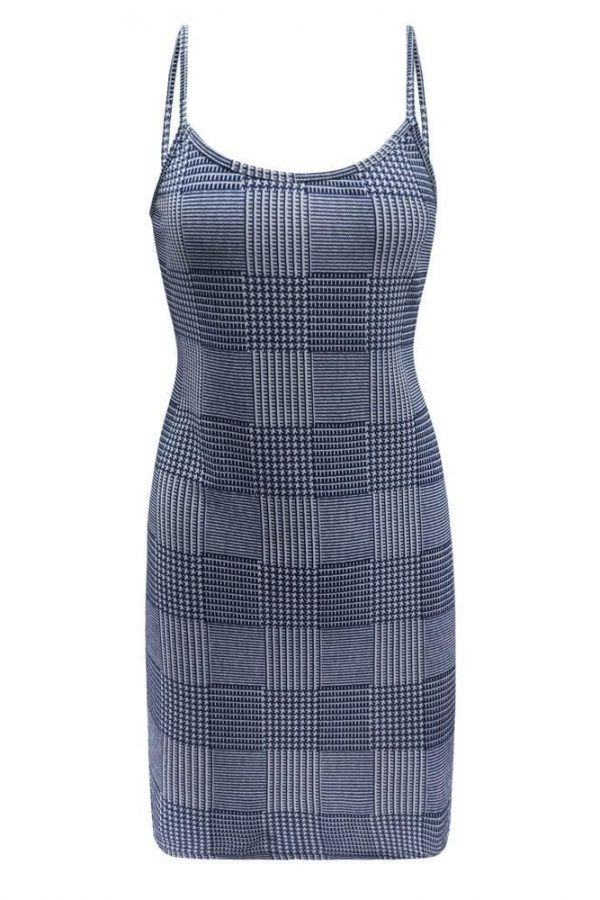 The Best Best Sale Plaid Spaghetti Strap Mini Bodycon Dress Women Wear Online - Takalr