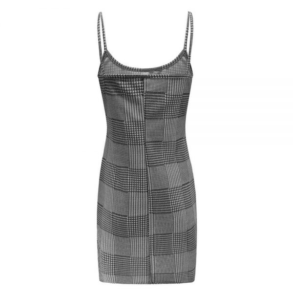 The Best Best Sale Plaid Spaghetti Strap Mini Bodycon Dress Women Wear Online - Takalr