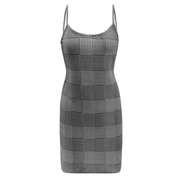 The Best Best Sale Plaid Spaghetti Strap Mini Bodycon Dress Women Wear Online - Takalr