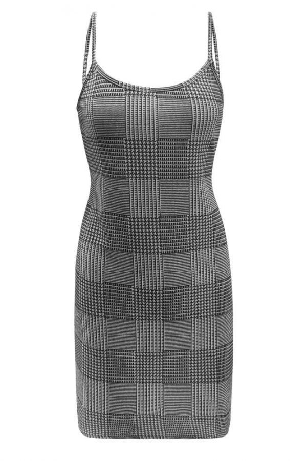 The Best Best Sale Plaid Spaghetti Strap Mini Bodycon Dress Women Wear Online - Takalr