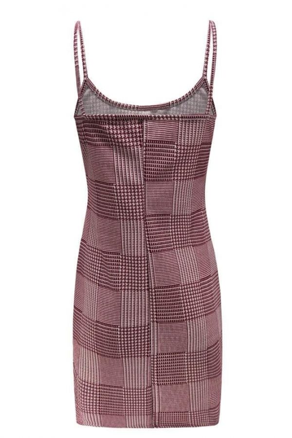 The Best Best Sale Plaid Spaghetti Strap Mini Bodycon Dress Women Wear Online - Takalr