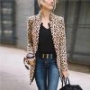 Leopard Printed Long Sleeve Coat - Takalr