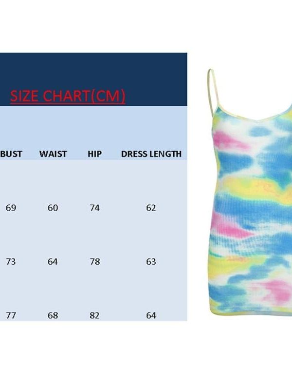 The Best Bodycon Dress 2019 Fashion Women Sexy Tie Dye Dress Ladies Summer Beach Strap Mini Dresses Package Hip Sundress Online - Takalr