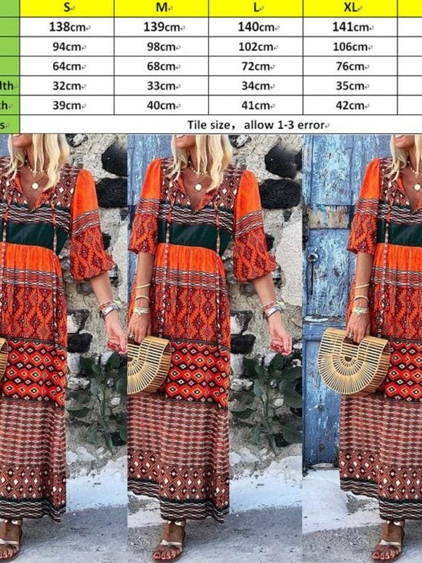 The Best Bohemian Women Summer Maxi Loose Dress Sleeveless Vintage Floral Print Deep V Neck Party Casual Beach Dress Sundress Online - Takalr