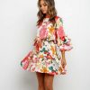 The Best Boho Beach Summer Flower Sundress Women Long Sleeve Ruffles Floral Mini Dress Elegant Ladies Evening Party Club Dames Dresses Online - Takalr