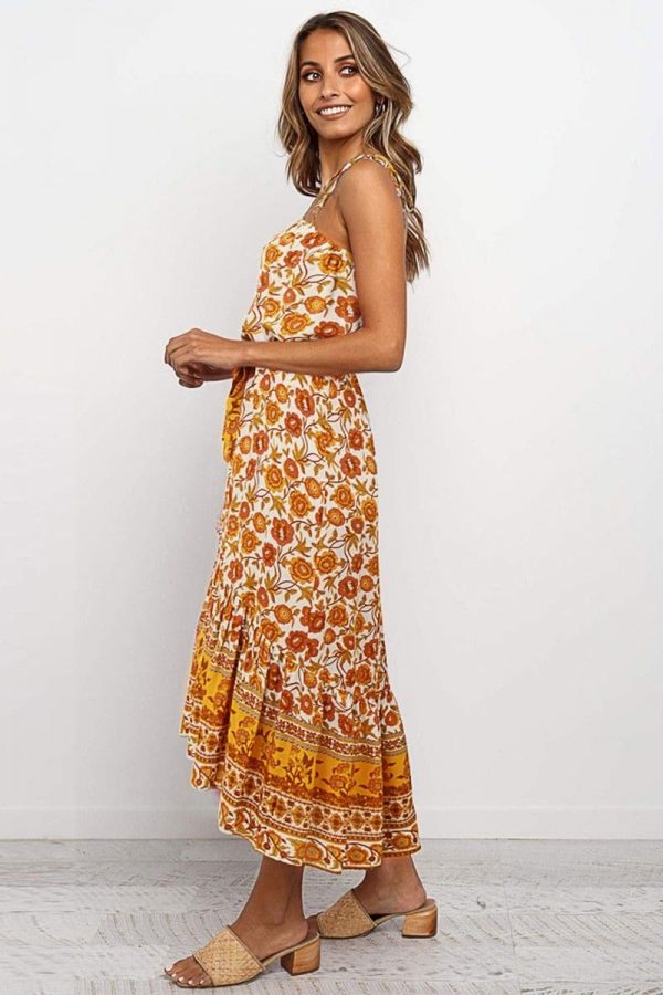 The Best Boho Floral Casual Long Maxi Dress Evening Party Cocktail Beach Holiday Sundress Online - Takalr