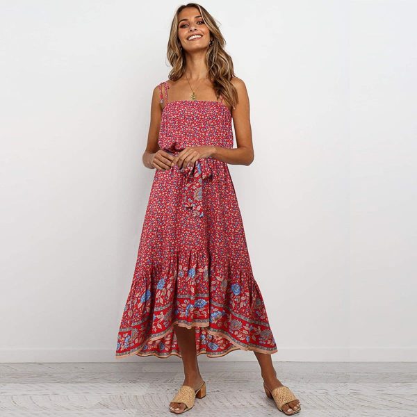 The Best Boho Floral Casual Long Maxi Dress Evening Party Cocktail Beach Holiday Sundress Online - Takalr