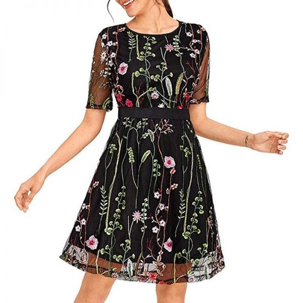 The Best Boho Floral Short Mini Dress Elegant Women Evening Party Vestidos Sundress Online - Takalr