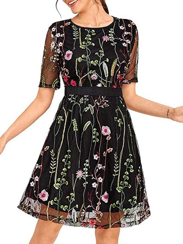 The Best Boho Floral Short Mini Dress Elegant Women Evening Party Vestidos Sundress Online - Takalr