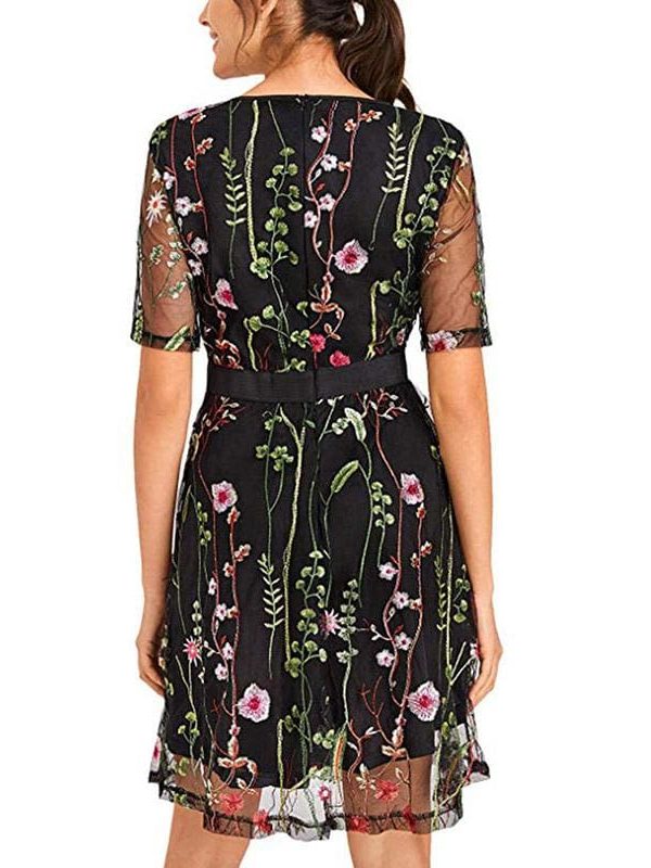 The Best Boho Floral Short Mini Dress Elegant Women Evening Party Vestidos Sundress Online - Takalr