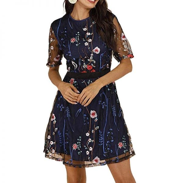 The Best Boho Floral Short Mini Dress Elegant Women Evening Party Vestidos Sundress Online - Takalr