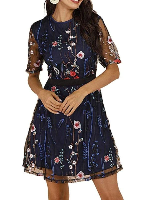 The Best Boho Floral Short Mini Dress Elegant Women Evening Party Vestidos Sundress Online - Takalr