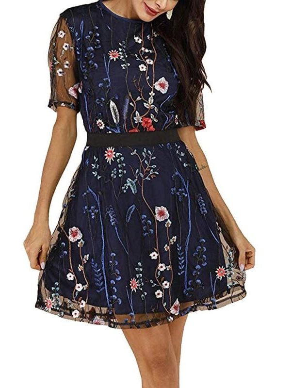 The Best Boho Floral Short Mini Dress Elegant Women Evening Party Vestidos Sundress Online - Takalr