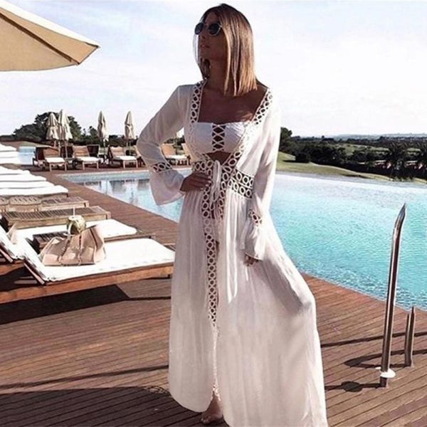 The Best Boho Long Bikini Cover Up Swimwear Beach Bathing Kaftan Maxi Dress Online - Takalr