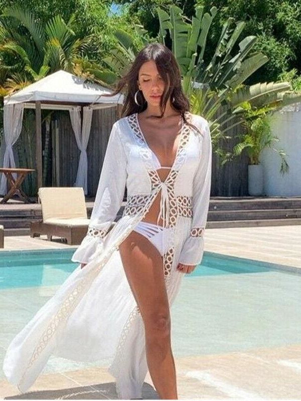 The Best Boho Long Bikini Cover Up Swimwear Beach Bathing Kaftan Maxi Dress Online - Takalr