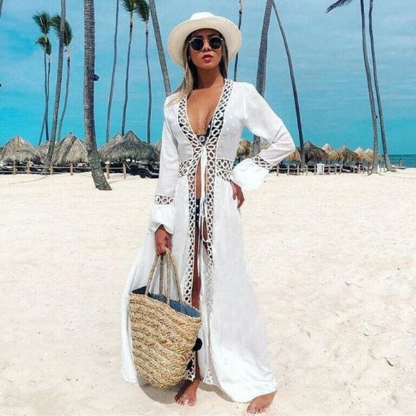 The Best Boho Long Bikini Cover Up Swimwear Beach Bathing Kaftan Maxi Dress Online - Takalr