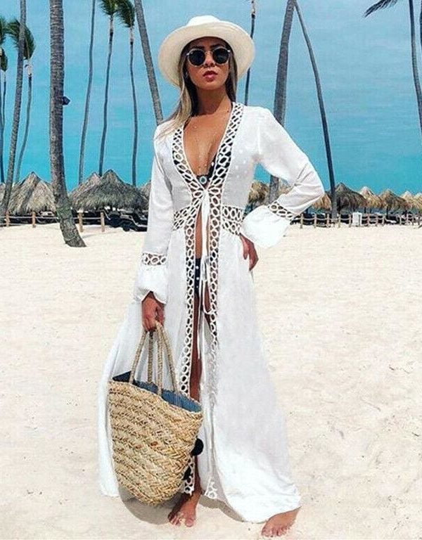 The Best Boho Long Bikini Cover Up Swimwear Beach Bathing Kaftan Maxi Dress Online - Takalr