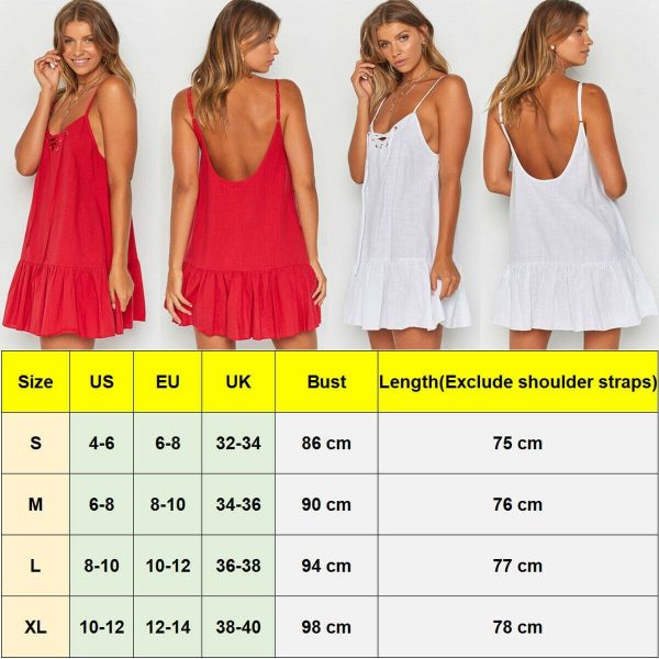 The Best Boho Solid Sleeveless Mini Dress Ladies Beach Holiday Loose Dress Online - Takalr