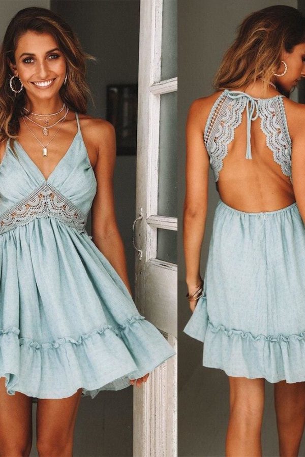 The Best Boho Vrouwen Jurken Spaghetti Strap Backless Elegante Beach Zonnejurk Online - Source Silk